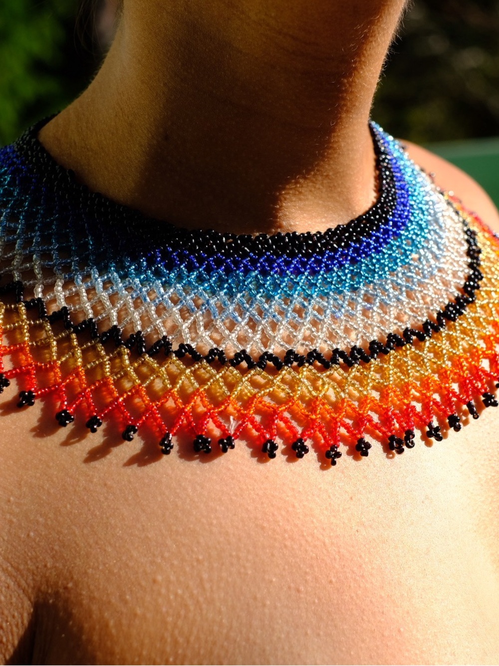 Handcrafted Multicolor Beaded Collar Necklace - Women Jewelry